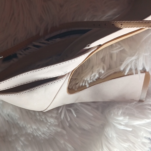 Schutz Kristy Nubuck Clear Vinyl Ankle Strap Dress Sandals Size 9B Rose Nude - Picture 11 of 13